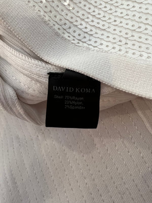David Koma White Sequin Embellished Mini Polo Dress Size S (UK 8) RRP £810