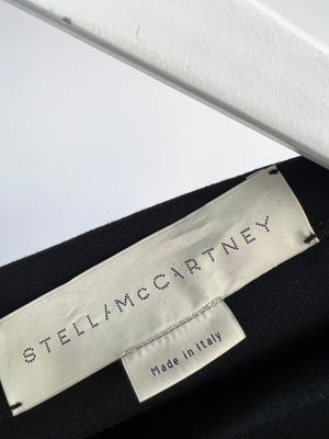 Stella McCartney Black Midi Dress with Flower Embroiders FR 44 (UK 16)