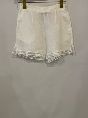 Ermanno Scervino Life White Two-Piece Linen Shirt and Shorts Set Size IT 38 (UK 6)