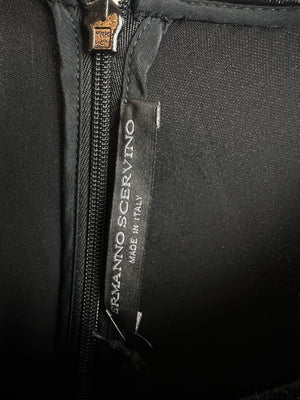 Ermanno Scervino Black Velvet Dress with Lace Panel Detail Size IT 42 (UK 10)