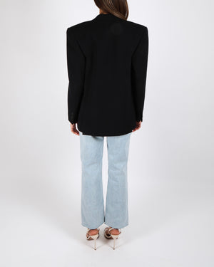 Saint Laurent Navy Striped Double-Breasted Blazer Size FR 34 (UK 6)