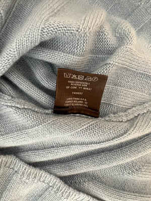 Loro Piana Blue Cashmere V Neck Knitted Jumper Size IT 38 (UK 6)