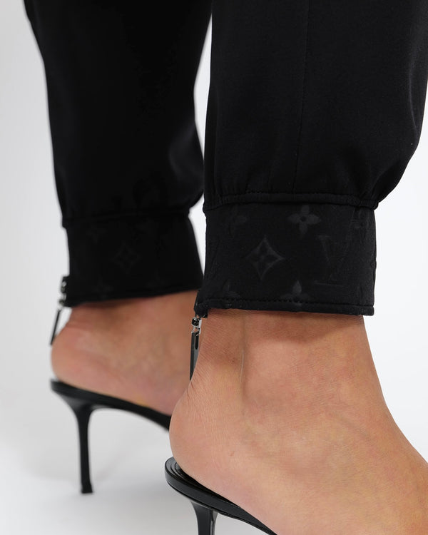 Louis Vuitton Black Cargo Trousers with Monogram Waistband, Pockets, and Cuffs Detail Size FR 40 (UK 12) RRP £1,470