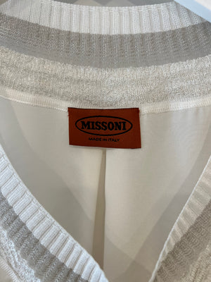 Missoni Cream Silk Top with Collar Details Size IT 40 (UK 8)