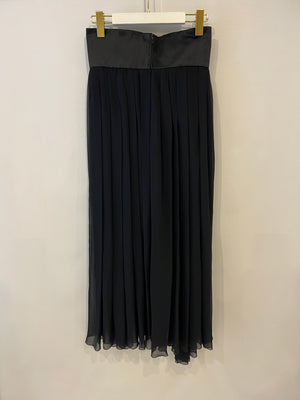 Chanel Vintage Black Silk Long Skirt with Tulle Size FR 40 (UK 12)