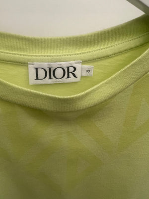 Christian Dior Kids Green T-Shirt with CD Prints Size 10 years
