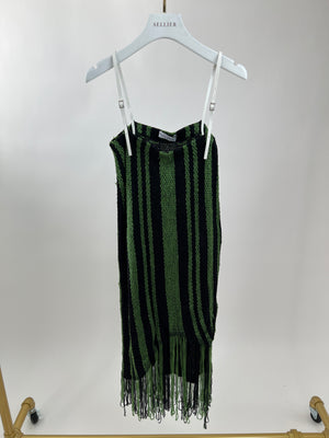 JW Anderson Green Knitted Dress with Patent Strap Detail FR 36 (UK 8)