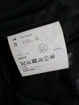 Noir Kei Ninomiya Black Layered Shear Halter Neck Pleated Dress with Belt Detail IT 38 (UK 6)