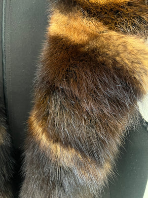 Ermanno Scervino Black Gilet with Brown Fur Trim Size IT 42 (UK 10)