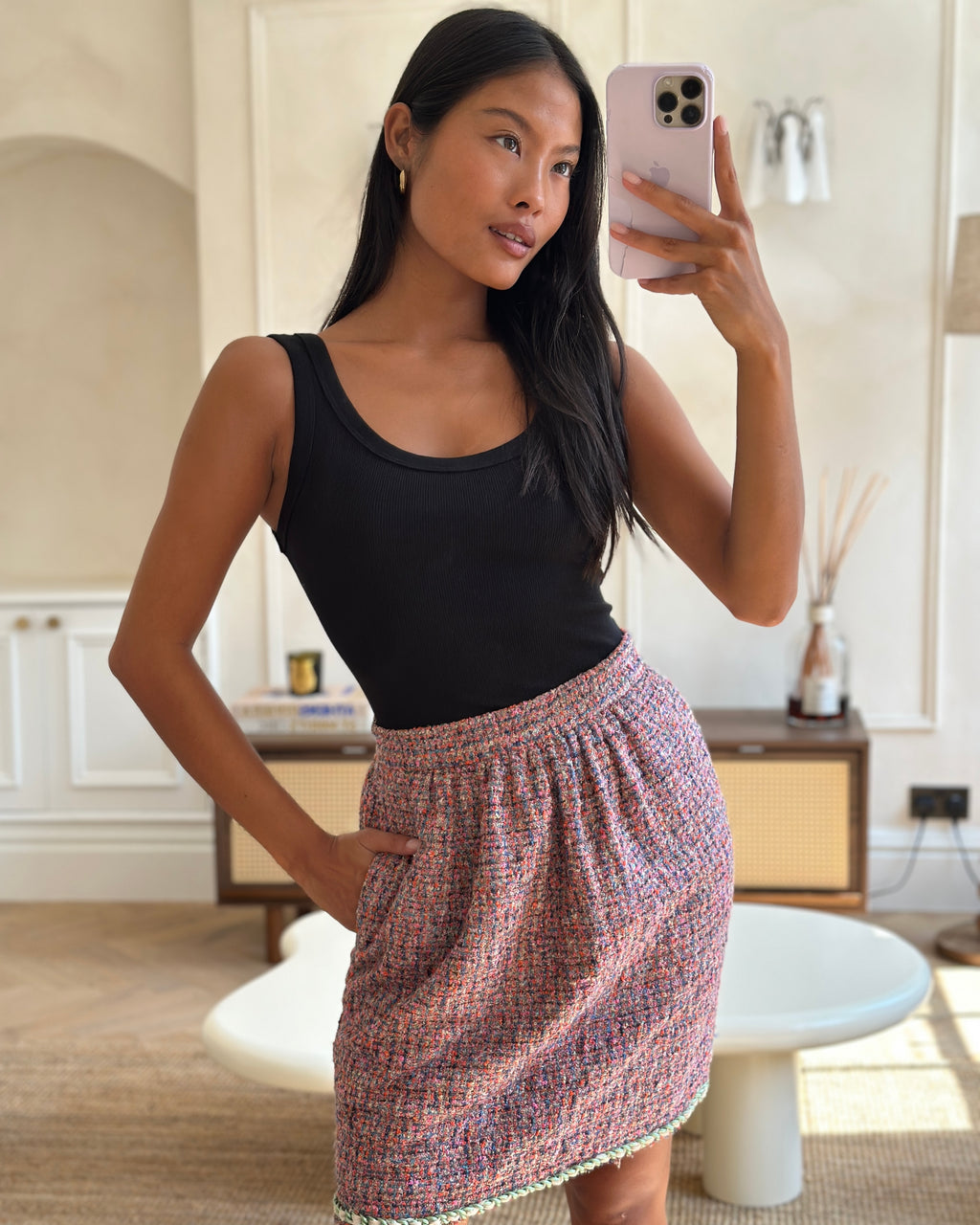 スカート DOLCE & GABBANA Tweed mini skirt Pink Dolce & Gabbana Tweed Mini Skirt | Pink | FARFETCH JO