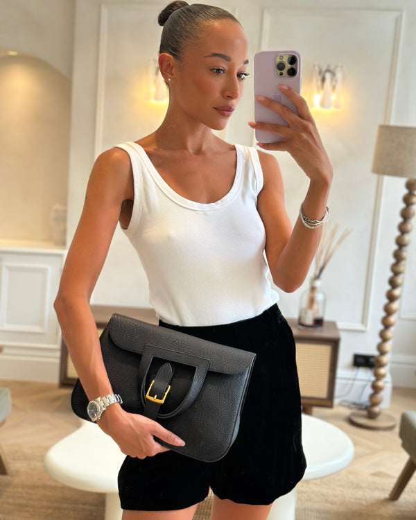 Hermes Halzan Bag 31cm in Noir Togo Leather with Gold Hardware RRP £4890