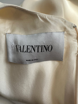 Valentino Cream Mini Long Sleeve Dress with Embroidered Details Size IT 40 (UK 8)