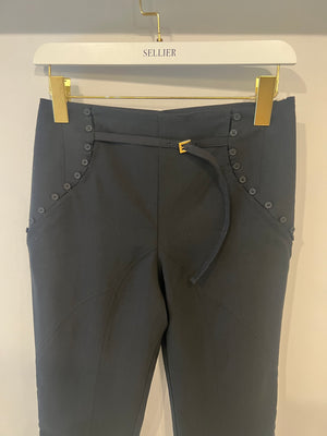 Jacquemus Black Le Caraco Trousers with Button and Buckles Details Size FR 38 (UK 10)