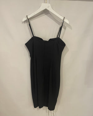 Lallier Black Mini Dress with Crystal Embellishments Size XS (UK 6)