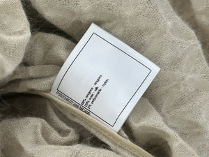 Chanel Cream Angora & Silk Long Sleeve Maxi Dress with Silver Metallic Detail & Drawstring Waist Size FR 34 (UK 6)
