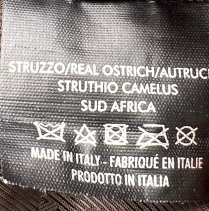 Gucci Vintage Menswear Brown Ostrich Leather Biker Jacket Size IT 48 (UK 38)