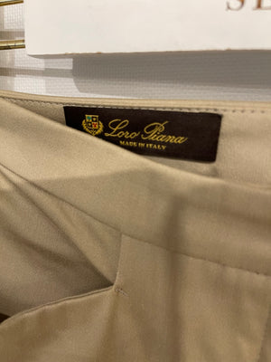 Loro Piana Beige Straight Leg Trousers with Zip Details Size IT 46 (UK 14) RRP £1,250