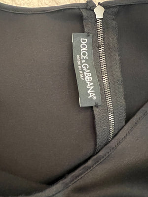 Dolce & Gabbana Black Silk Long-Sleeved Top Size IT 44 (UK 12)