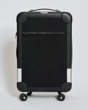 *HOT* Hermès Rolling Mobility Suitcase in Black with Black Clemence Leather Trim and Aluminium Hardware