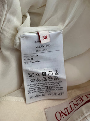 Valentino Cream Wool Shorts with Gold Vlogo Chain Belt Detail Size IT 38 (UK 6)