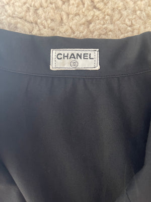Chanel Black Vintage Lightweight Jacket With Gold CC Logo Buttons Size FR 36/38 (UK 8/10)