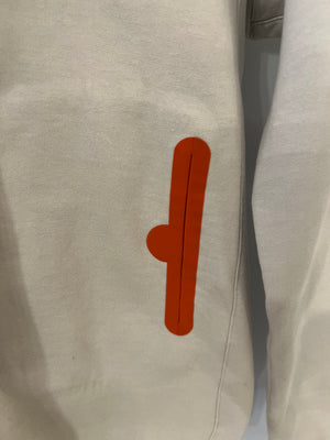 Hermès Light Grey Quarter Zip Sweatshirt with Orange Pocket Profile Detail Size M (UK 10) RRP £1,000