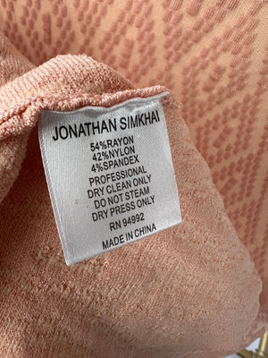 Jonathan Simkhai Peach Sleeveless Mermaid Fitted Knit Dress Size XS (UK 6)