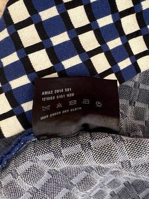 Prada Navy, White, and Black Square Pattern Mini Skirt Size IT 40 (UK 8)