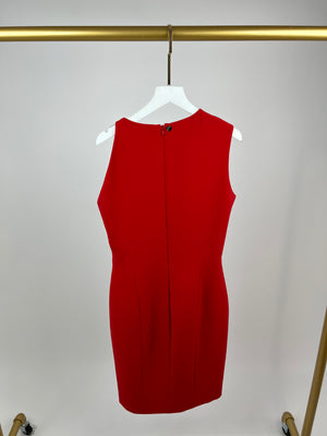 Versace Red Sleeveless Dress with Cut-out Detail Size IT 46 (UK 14)