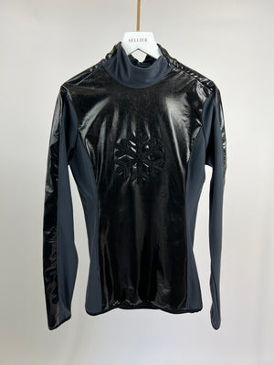 Fendi Black Thermal Layer Panelled Long Sleeve Top with Snowflake Motif Size IT 42 (UK 10)