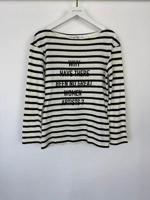 Christian Dior Navy & White Striped Long Sleeve Top Size XS (UK 6)