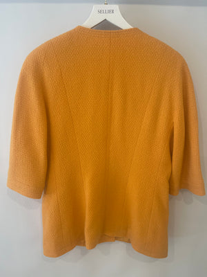Chanel Orange Vintage Jacket and Skirt Set with Gold CC Buttons Size FR 42 (UK 14)