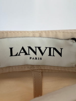 Lanvin Cream Cargo Cropped Tailored Trousers with Belt and Pocket Detail Size FR 38 (UK 10)