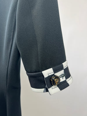 Emilio Pucci Black and White Check Sleeve Midi Dress Size UK 6 RRP £1,045