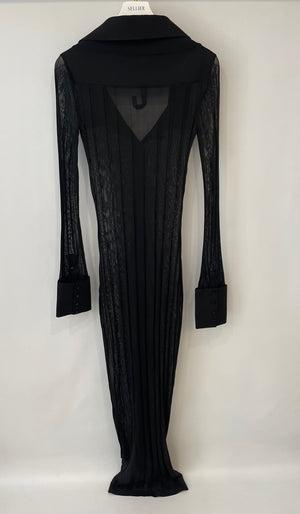 Jacquemus Black La Robe Manta Long Sleeve Maxi Dress With Sleeve Detail Size FR 36 (UK 8) RRP £950