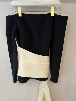 Safiyaa Black and White Colette Crepe Top Size FR 42 (UK 14) RRP £922