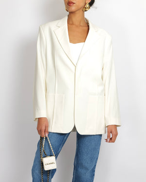 Jacquemus Ivory Le Papier La Veste d'Homme Blazer Jacket Size FR 36 (UK 8) RRP £700