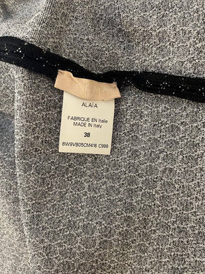 Alaia Black and Silver Embellished Cropped Cardigan Size FR 38 (UK 10)