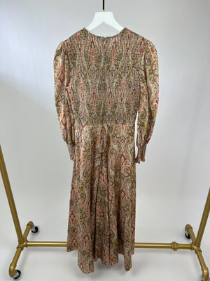 Zimmermann Pink Long Sleeve Paisley Print Maxi Dress Size 2 (UK 12)