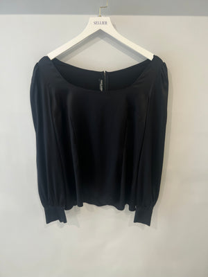 Dolce & Gabbana Black Silk Long-Sleeved Top Size IT 44 (UK 12)