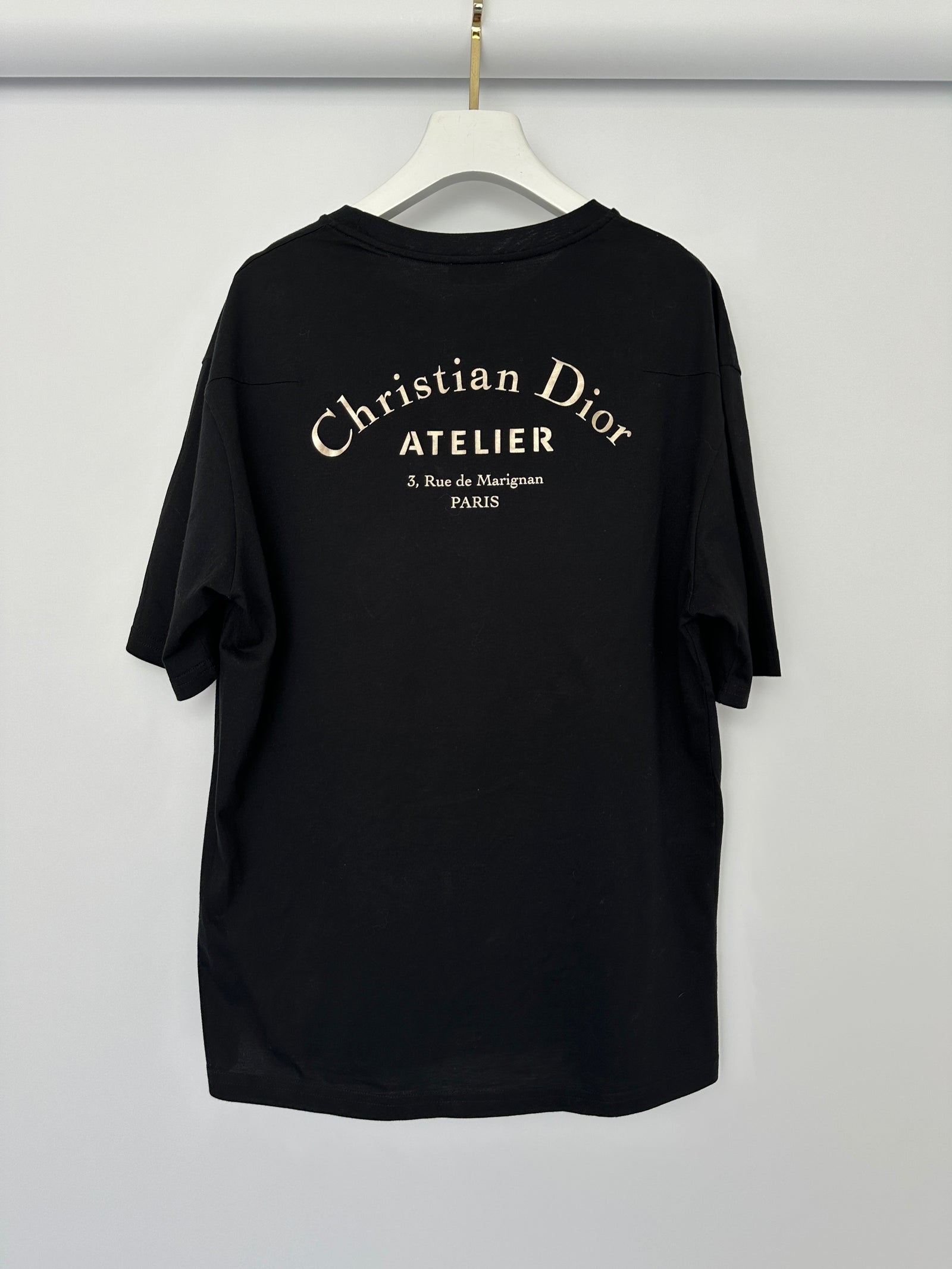 ディオール ❤︎ Christian Dior❤︎ 高級感厚手生地シャツ Christian Dior Black Menswear Round Neck T-shirt with