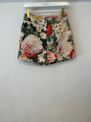 Dolce & Gabbana Multicolour Floral Metallic High-Waisted Shorts Size IT 40 (UK 8)