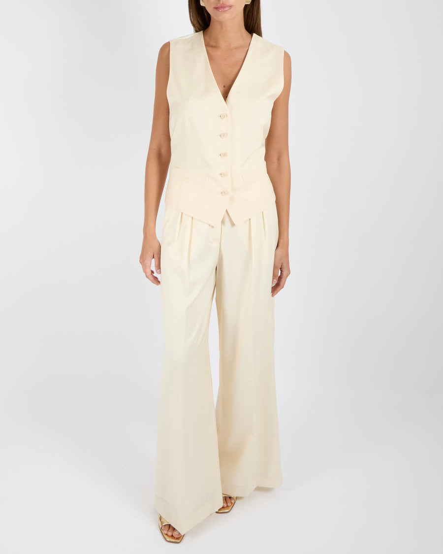 Max Mara Cream Wool Vest and Trouser Set Size IT 40 (UK 8) RRP £1,275