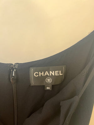 Chanel Black Bodycon Jumpsuit with CC Logo Button Size FR 34 (UK 6) RRP £3150