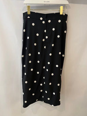 Dolce & Gabbana Black and White Polka Dot Draped Skirt Size M (UK 10)