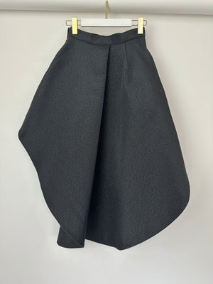 Christian Dior Black Textured Taffeta Asymmetric Skirt Size FR 34 (UK 6)