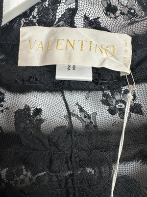 Valentino Black Lace and Mink Sleeveless Beaded Stripe Shawl Size One Size RRP £2,300