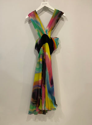 Dolce & Gabbana Multicolour Tie-Dye Silk Mini Sleeveless Dress Size IT 44 (UK 12)