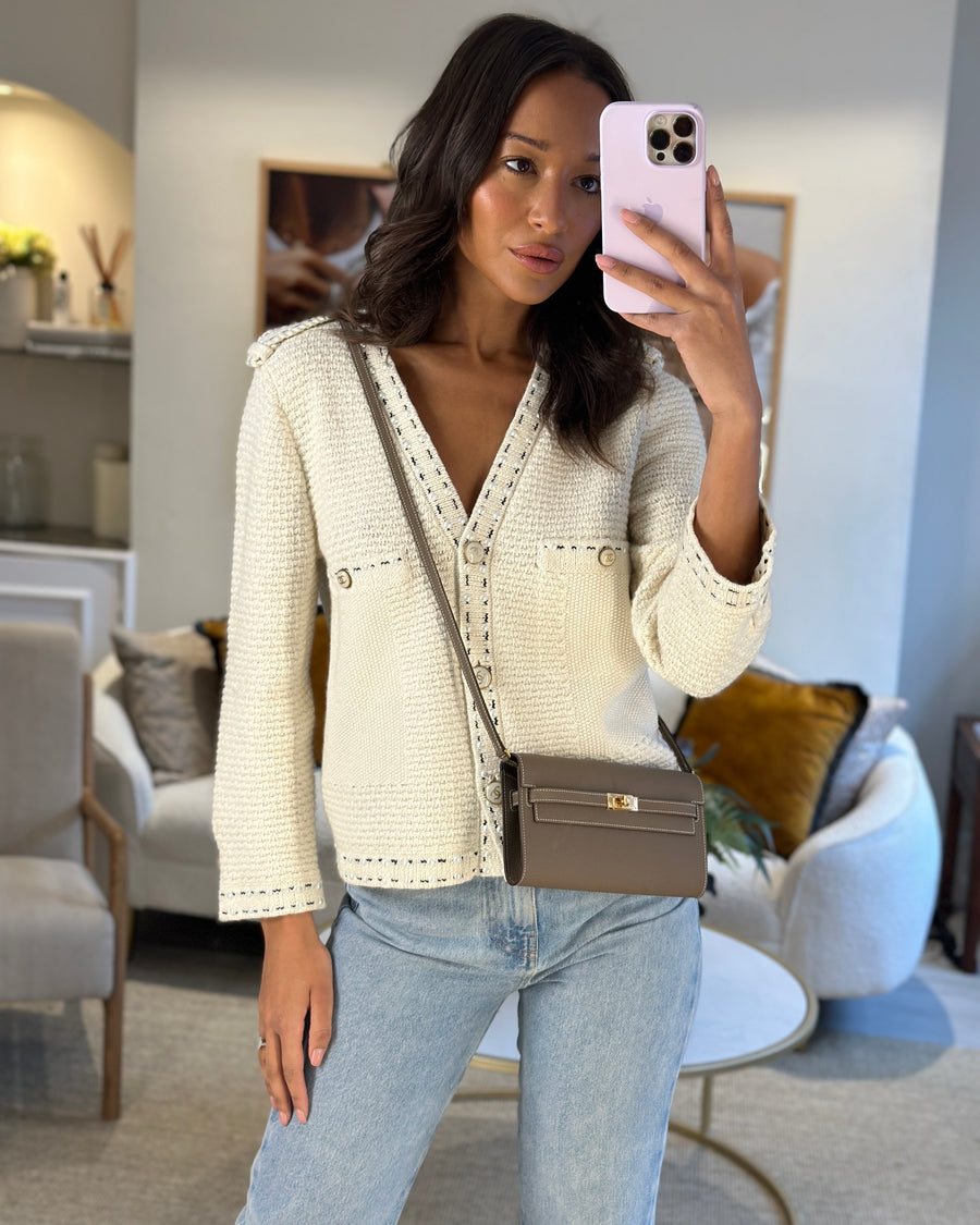 Hermès Kelly To Go Bag in Etoupe Epsom Leather with Gold Hardware