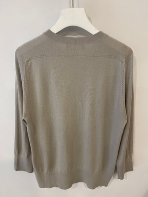 Loro Piana Light Grey Cashmere Long-Sleeve Jumper Size IT 42 (UK 10)